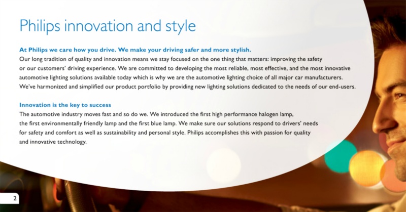 Philips automotive - Maintenance book - inside page